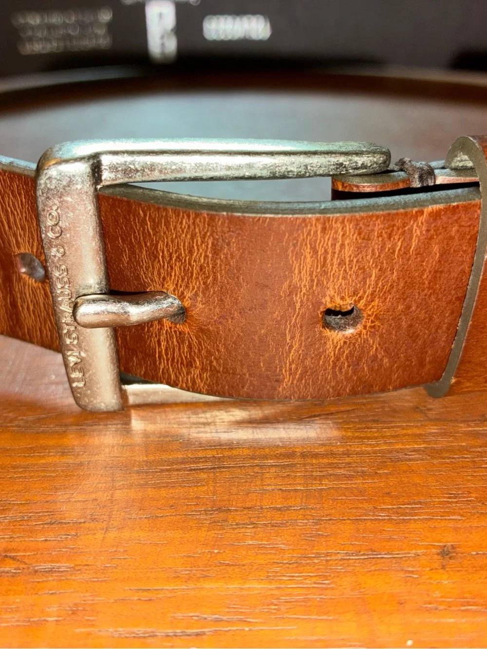 Levi's Brown Leather Belt with Silver Buckle size 30-32